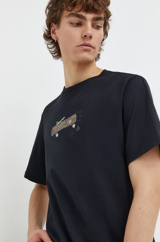 Converse t-shirt bawełniany nadruk czarny 10025622.A01