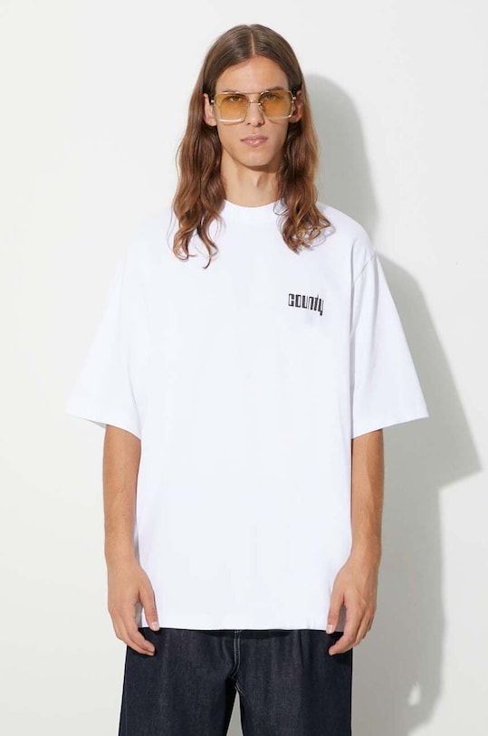 Хлопковая футболка Marcelo Burlon Disco God белый CMAA054F23JER0090110