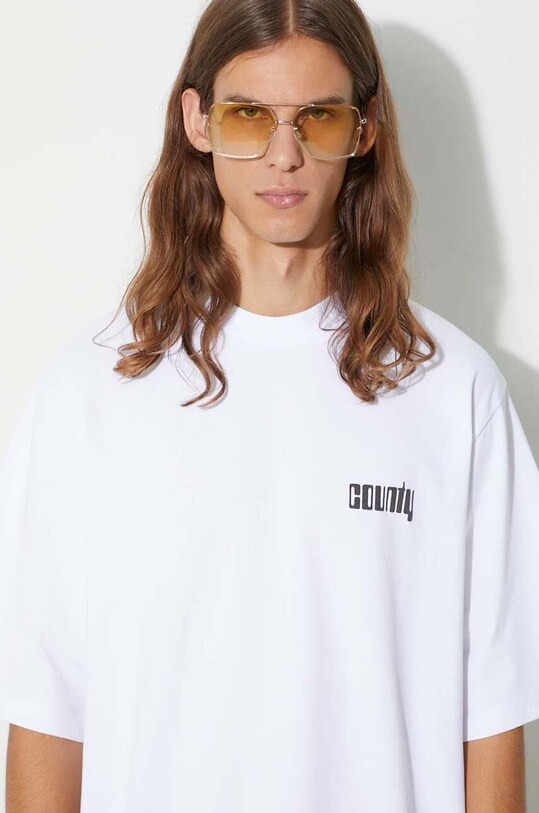 Хлопковая футболка Marcelo Burlon Disco God CMAA054F23JER0090110 белый