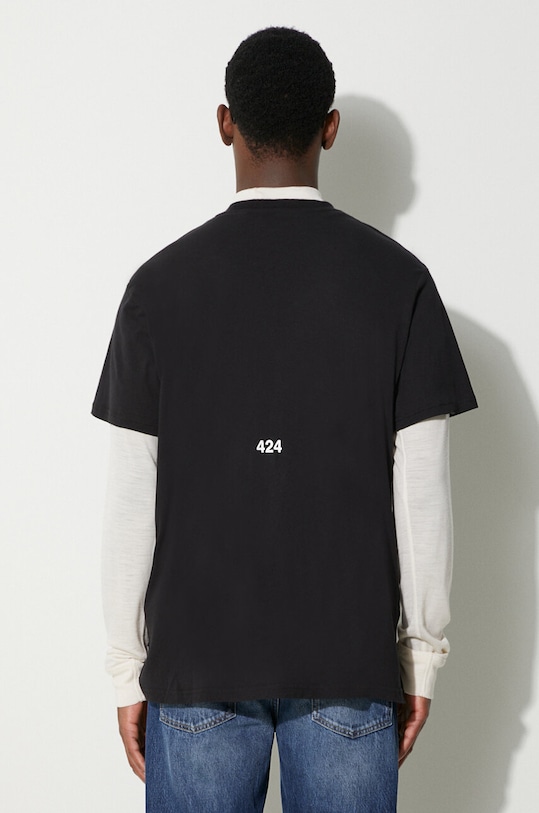 Одяг Бавовняна футболка 424 35424M03.236532 чорний