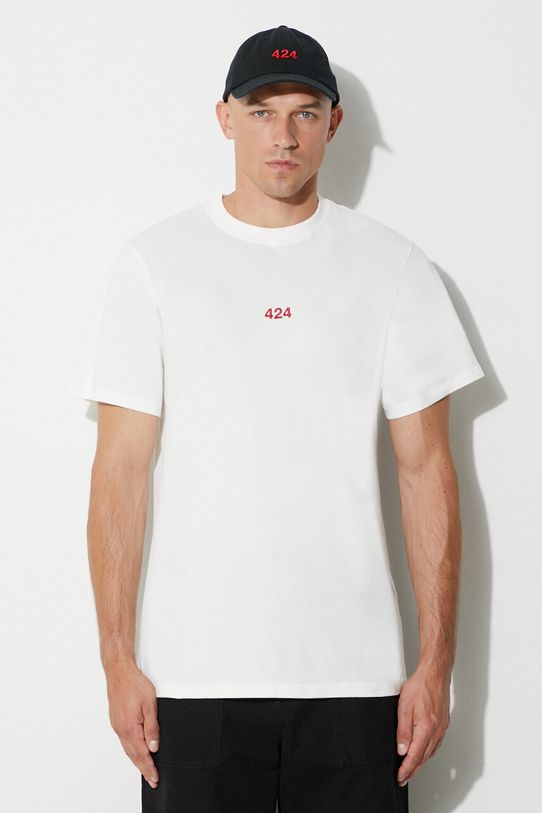 Bavlněné tričko 424 hladký béžová 35424M111RX.236533