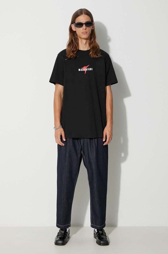 Бавовняна футболка Maharishi Invisible Warrior T-Shirt 1070.BLACK чорний AW23