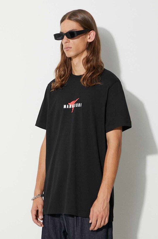 Бавовняна футболка Maharishi Invisible Warrior T-Shirt чорний 1070.BLACK