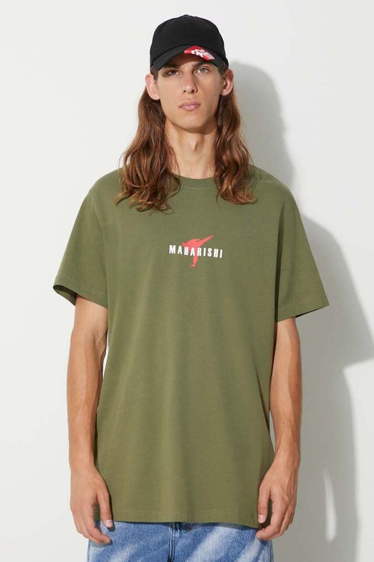 Bavlnené tričko Maharishi Invisible Warrior T-Shirt regular zelená 1070.OLIVE