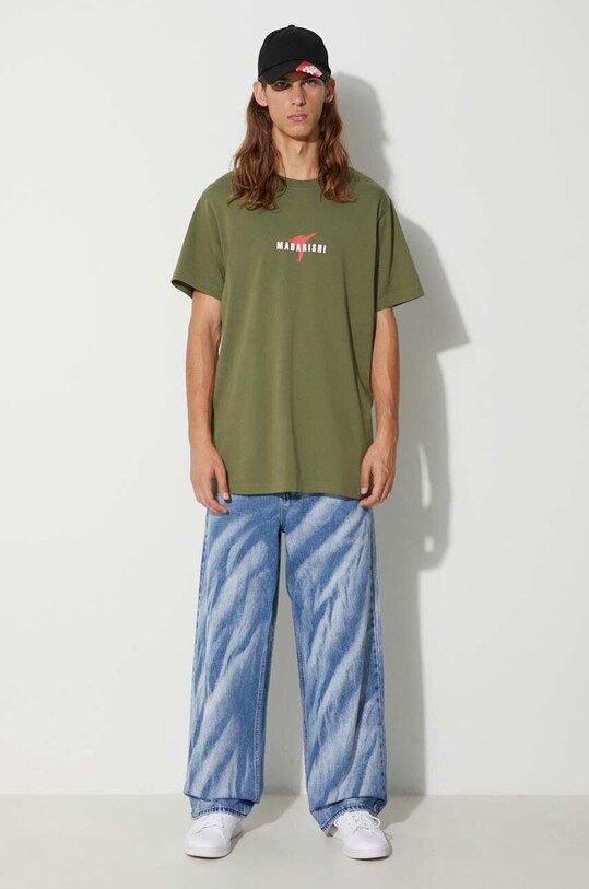 Бавовняна футболка Maharishi Invisible Warrior T-Shirt 1070.OLIVE зелений AW23