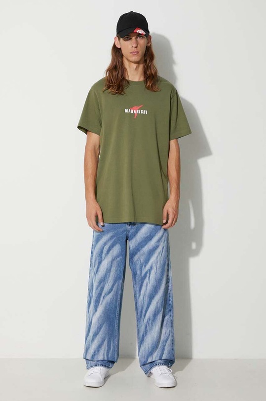 Bavlnené tričko Maharishi Invisible Warrior T-Shirt 1070.OLIVE zelená AW23