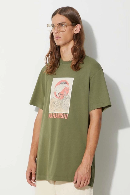 Бавовняна футболка Maharishi Peace Crane T-Shirt зелений 1072.OLIVE