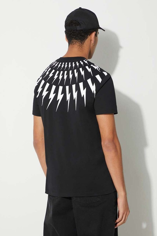 Odzież Neil Barett t-shirt bawełniany FAIRISLE THUNDERBOLT PBJT007S.V501S.524 czarny