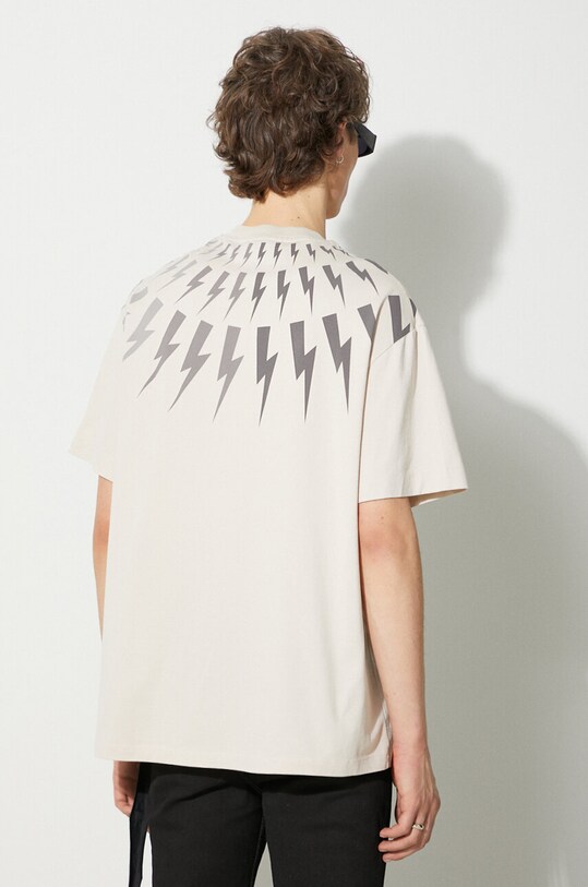 Odzież Neil Barett t-shirt bawełniany EASY DROPPED SHOULDER FAIRISLE PBJT165.V502S.3643 beżowy