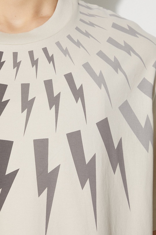 Bavlnené tričko Neil Barett EASY DROPPED SHOULDER FAIRISLE PBJT165.V502S.3643