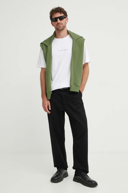 Filling Pieces tricou din bumbac Carabiner 74417051901 alb AW23