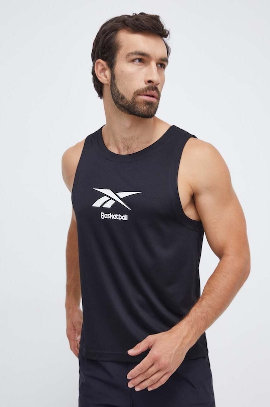 Top Reebok Classic Basketball hladký černá 100070826