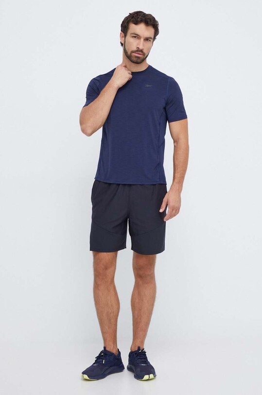 Reebok t-shirt treningowy ActivChill 100070735 granatowy AW23