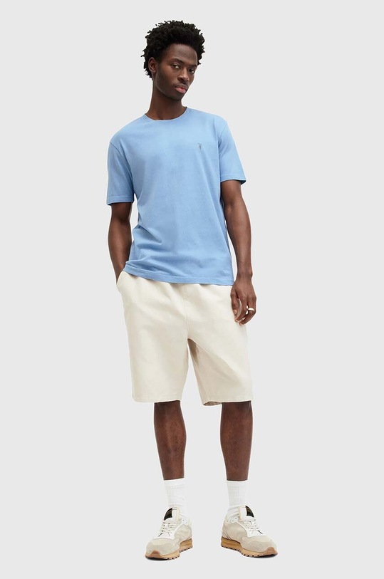 AllSaints tricou MD095Z OSSAGE SS CREW albastru MD095Z