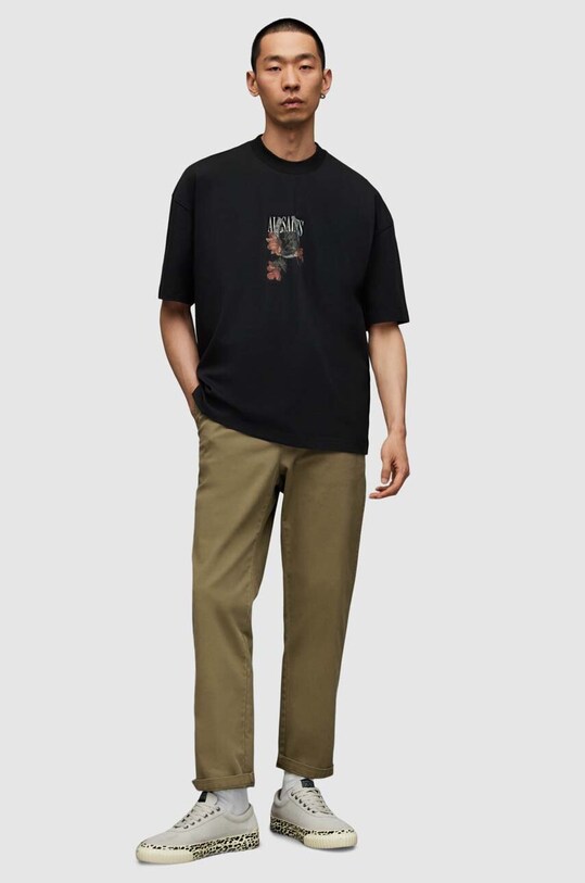 AllSaints t-shirt MG073Z AMULET SS CREW czarny MG073Z