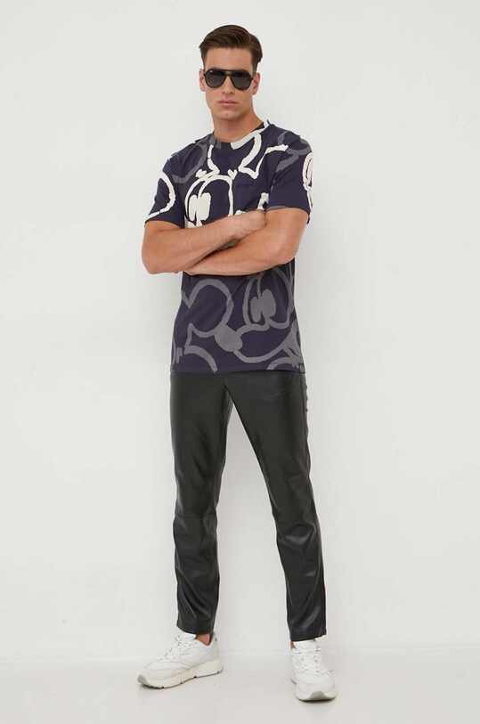 Бавовняна футболка Desigual x Disney 23WMTK57 темно-синій AW23