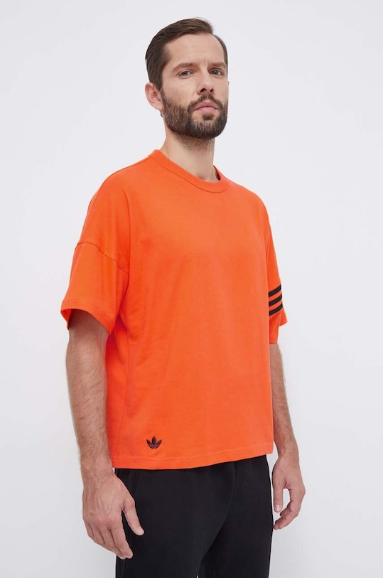 adidas Originals tricou din bumbac imprimeu portocaliu IM2094