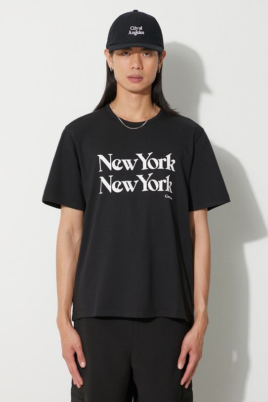 Corridor tricou din bumbac New York New York print negru TS0008.BLK