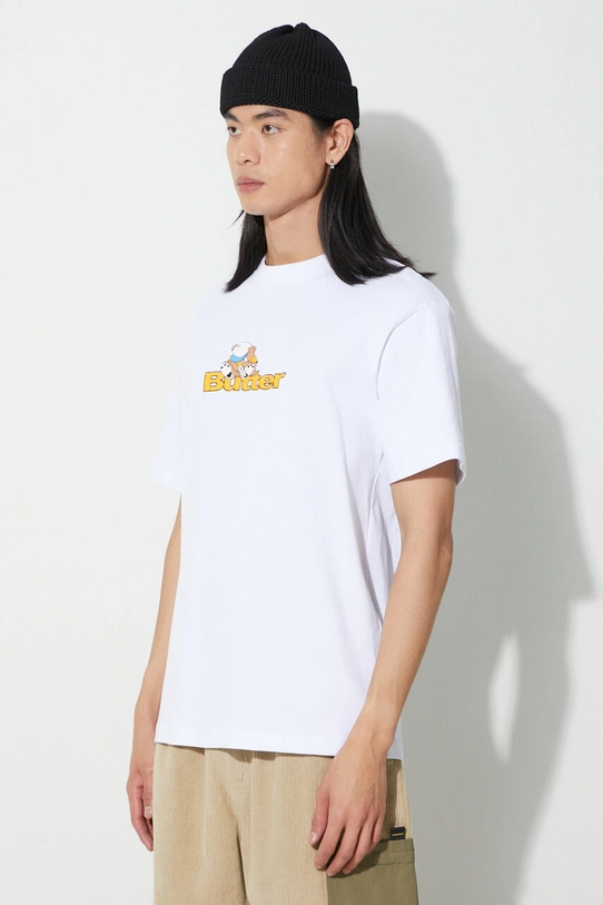 Butter Goods t-shirt bawełniany Teddy Logo Tee biały BGQ3230101