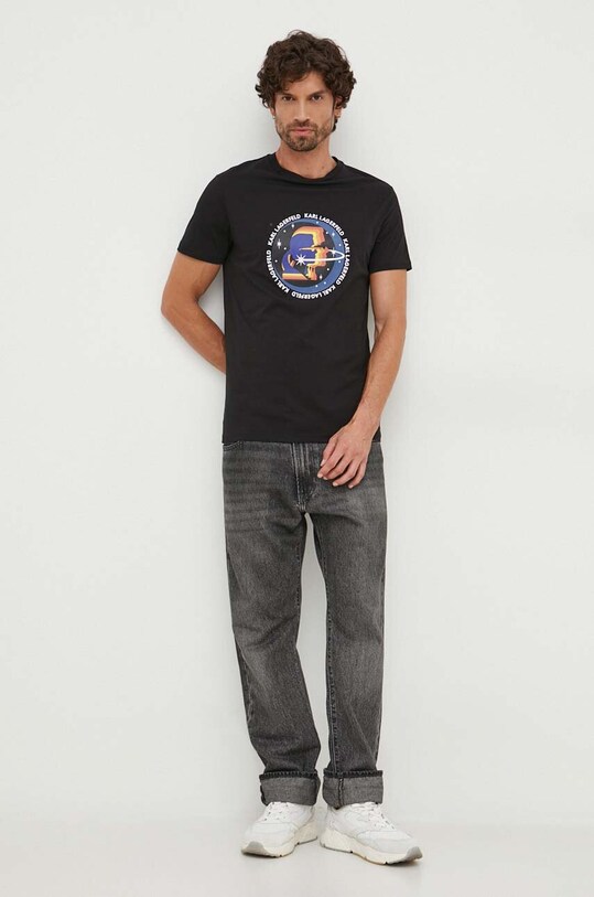Karl Lagerfeld t-shirt bawełniany 532251.755072 czarny AW23