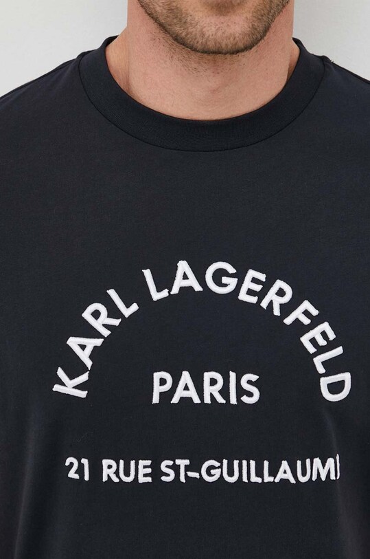 Хлопковая футболка Karl Lagerfeld 532224.755053 тёмно-синий