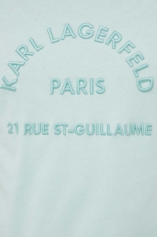 Karl Lagerfeld t-shirt bawełniany turkusowy 532224.755053