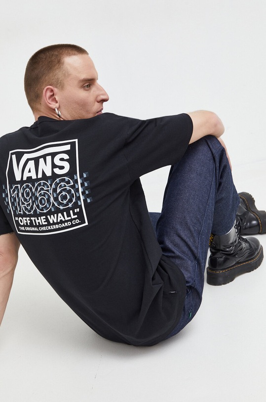 Vans t-shirt bawełniany nadruk czarny VN000F4QBLK1