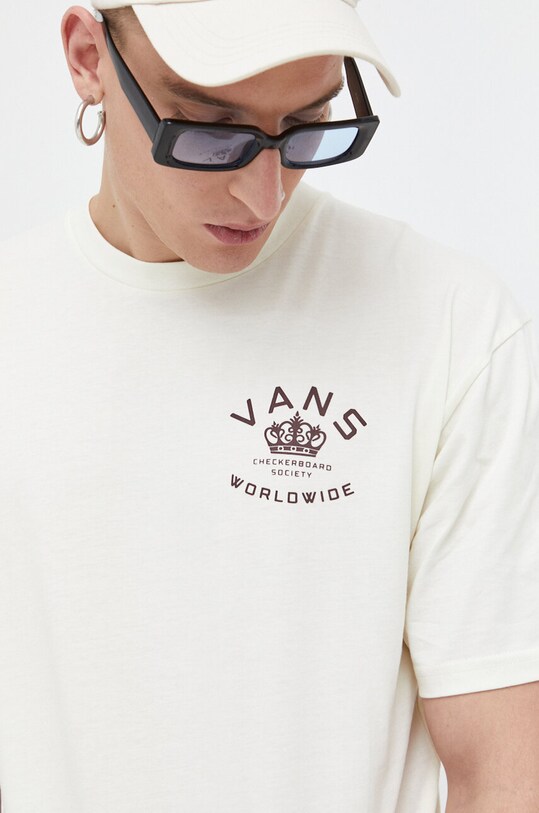 Odzież Vans t-shirt bawełniany VN000F40FS81 beżowy