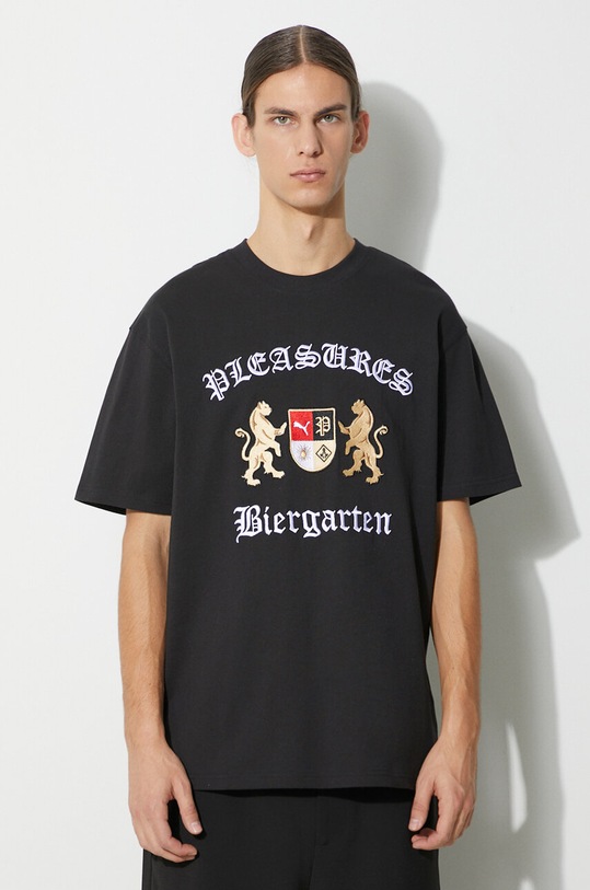 Puma cotton t-shirt PUMA x PLEASURES Graphic Tee relaxed black 620877