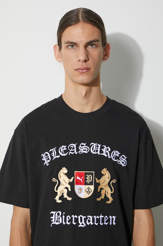 Puma cotton t-shirt PUMA x PLEASURES Graphic Tee 620877 black