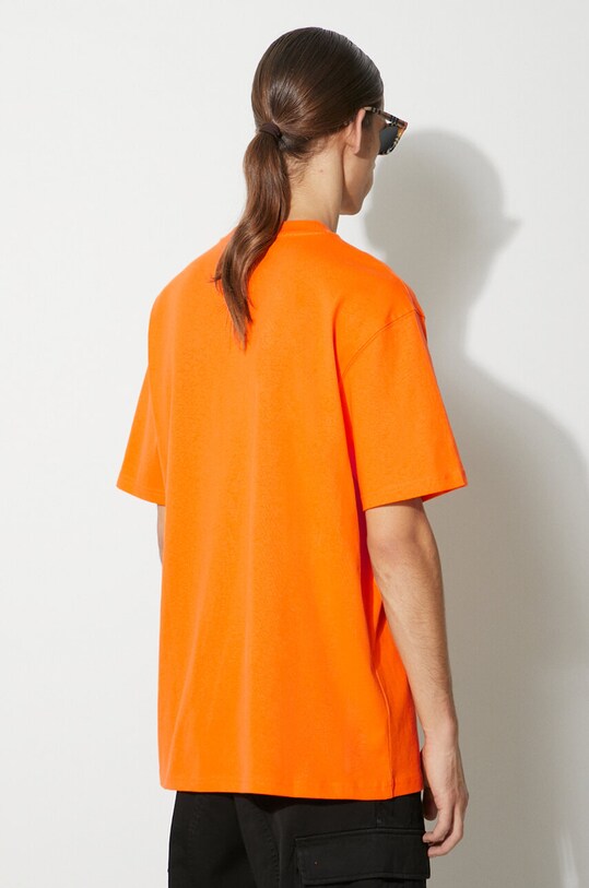 Clothing Puma cotton t-shirt PUMA x PLEASURES Typo Tee 620878 orange