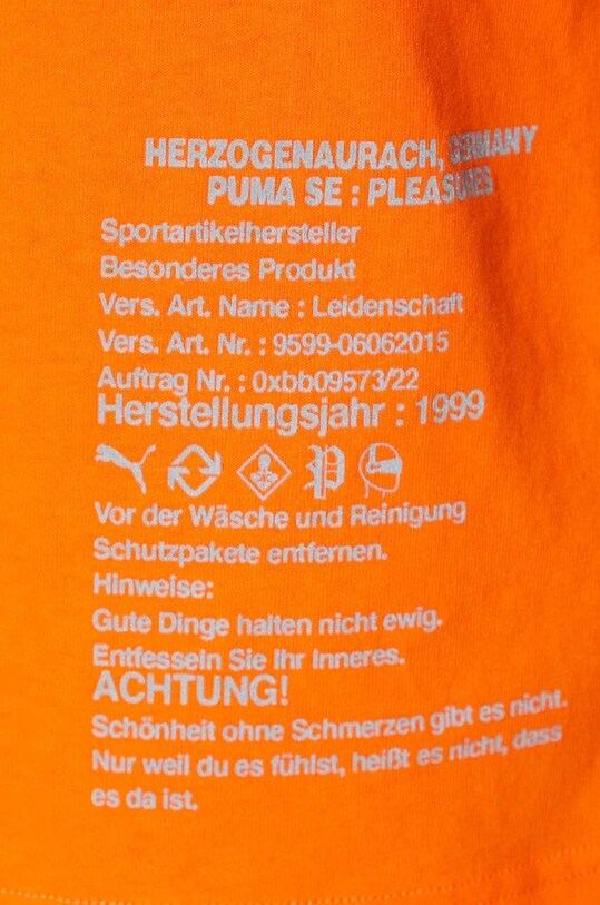Puma cotton t-shirt PUMA x PLEASURES Typo Tee 620878