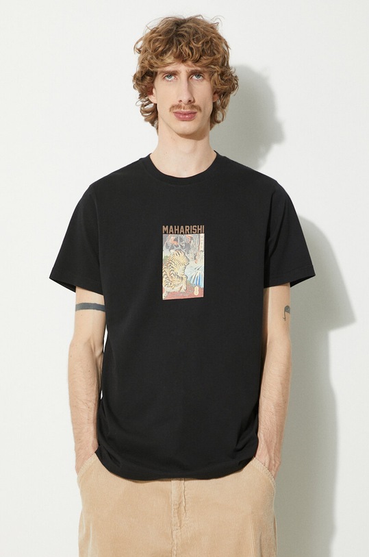 Maharishi cotton t-shirt Tiger Vs. Dragon T-Shirt black 1078.BLACK
