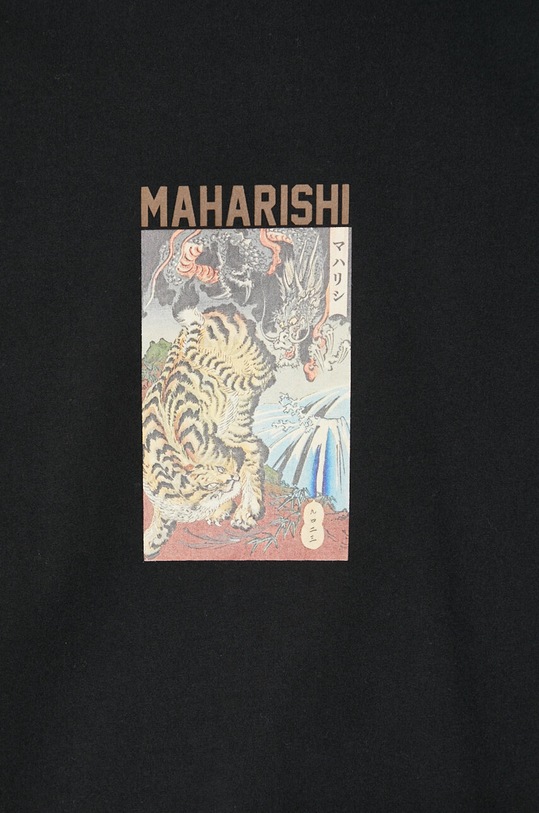 Maharishi cotton t-shirt Tiger Vs. Dragon T-Shirt 1078.BLACK