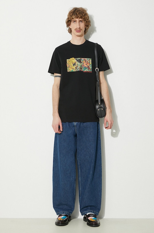 Bavlněné tričko Maharishi Tiger Vs. Samurai T-Shirt 1079.BLACK černá AW23