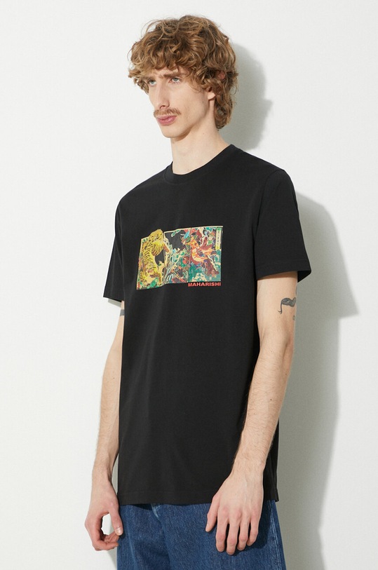Bavlněné tričko Maharishi Tiger Vs. Samurai T-Shirt černá 1079.BLACK