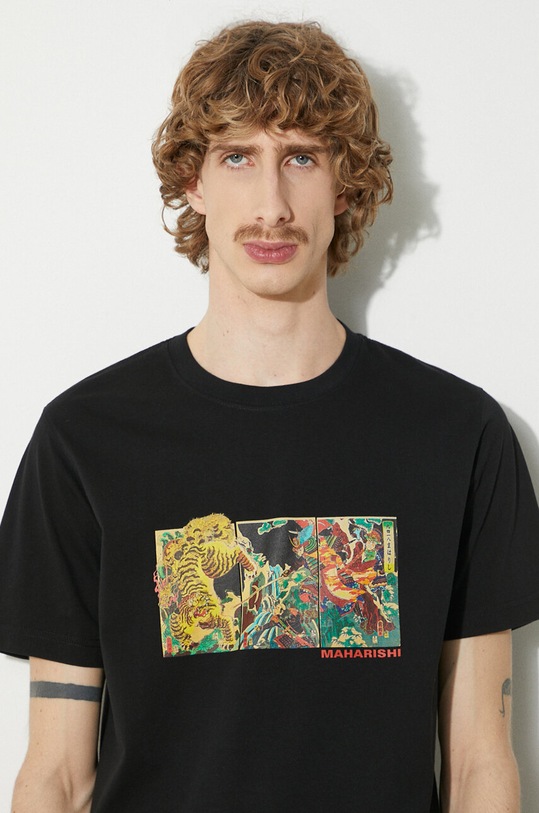 Bavlněné tričko Maharishi Tiger Vs. Samurai T-Shirt 1079.BLACK černá