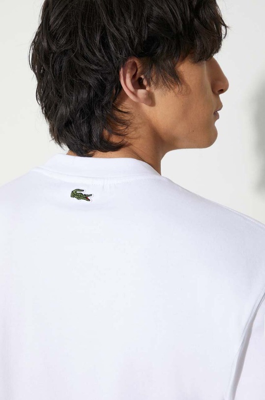 Pamučna majica dugih rukava Lacoste TH2061 bijela