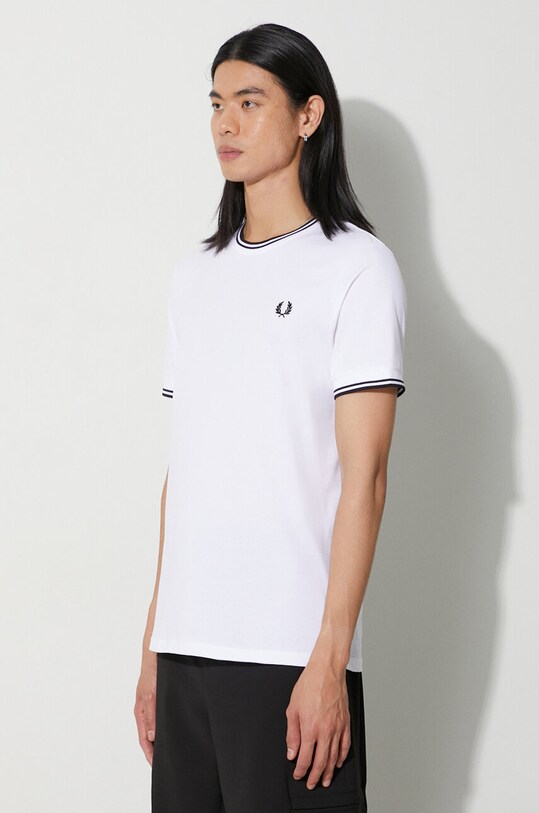 Бавовняна футболка Fred Perry білий M1588.100