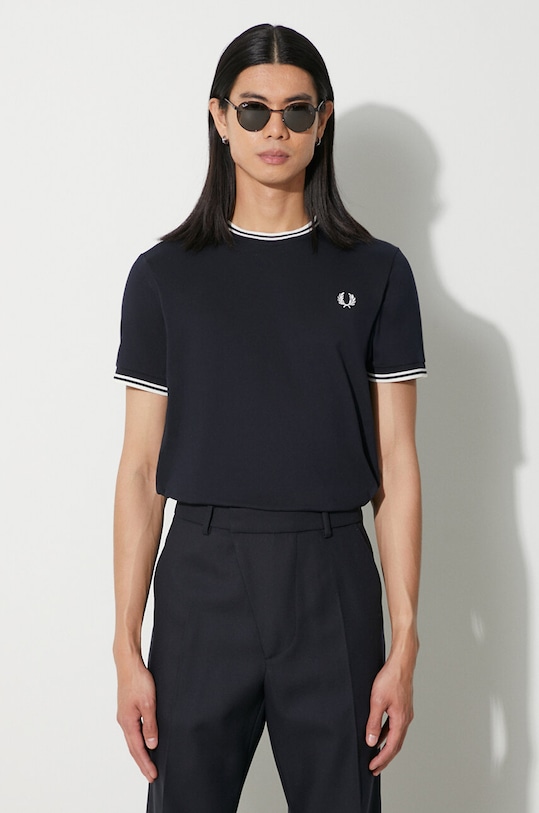 Fred Perry t-shirt bawełniany regular granatowy M1588.795