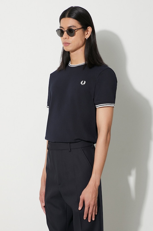 Fred Perry t-shirt bawełniany granatowy M1588.795