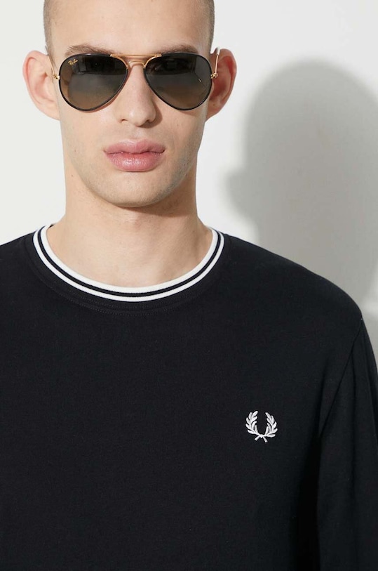 Fred Perry longsleeve bawełniany M9602.102 czarny