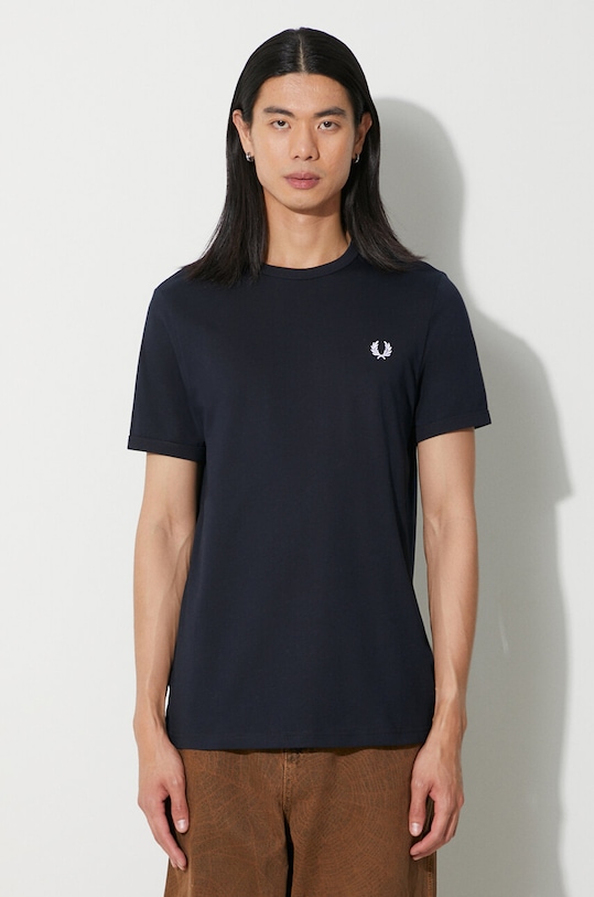 Fred Perry t-shirt bawełniany regular granatowy M3519.608
