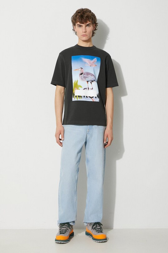 Heron Preston t-shirt in cotone Censored Heron Ss Tee HMAA032F23JER0031037 grigio AW23