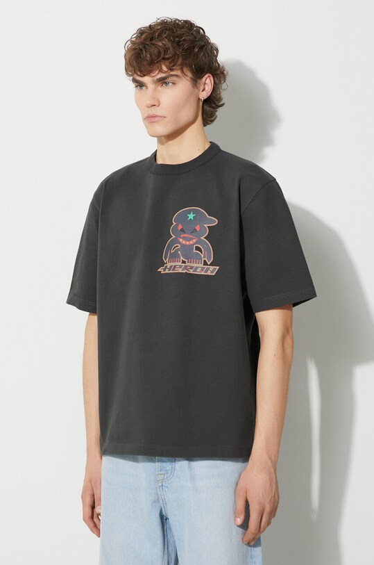 Heron Preston cotton t-shirt Hp Monster Ss Tee gray HMAA032F23JER0181007
