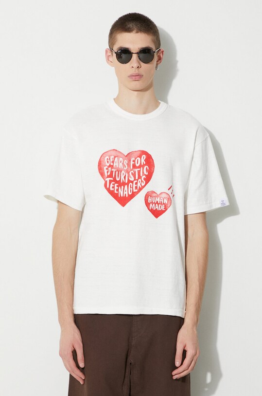 Human Made t-shirt in cotone Graphic regolare bianco HM26TE004