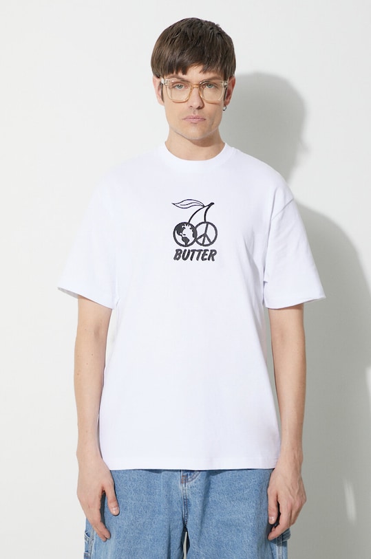 Butter Goods t-shirt in cotone Cherry Tee regolare bianco BGQ423D10202