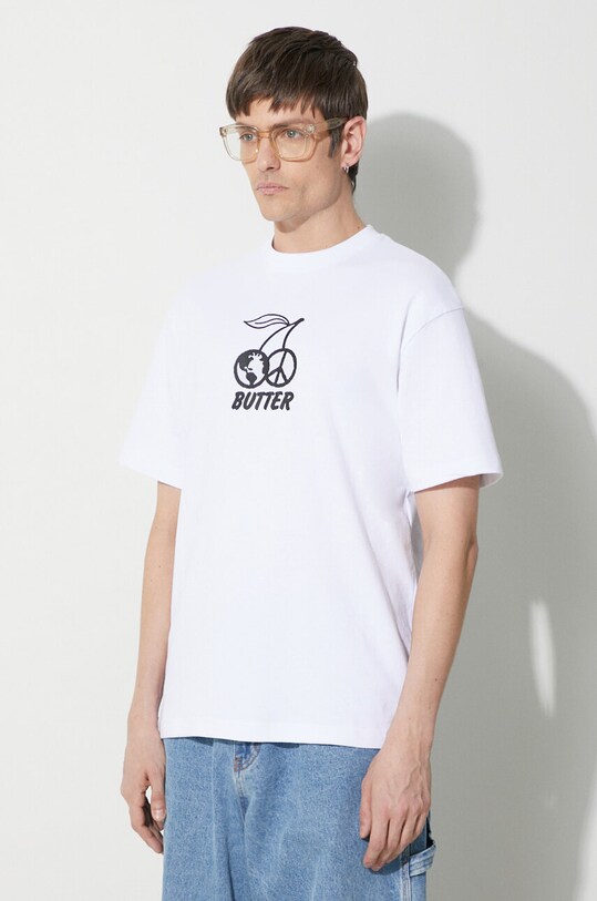 Butter Goods t-shirt bawełniany Cherry Tee biały BGQ423D10202