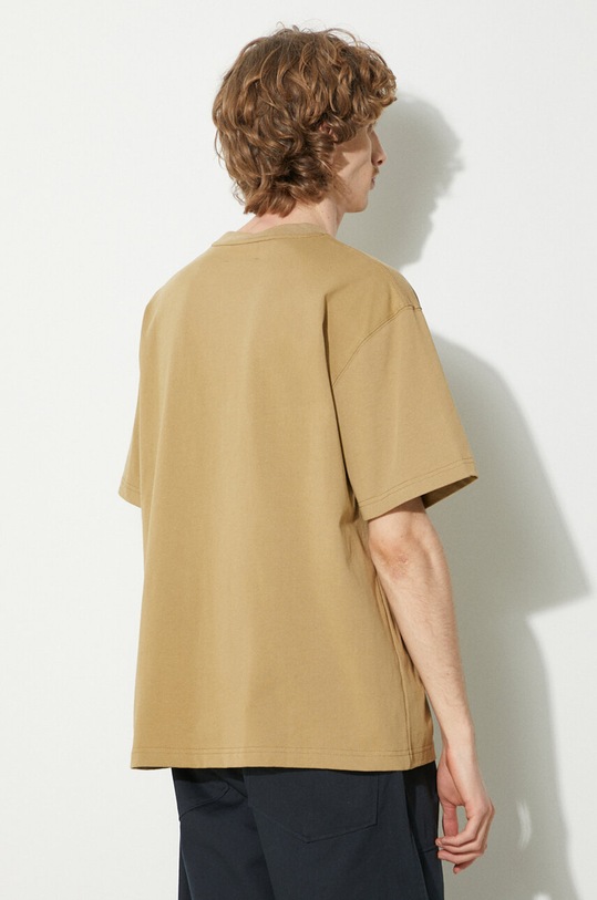 Одежда Хлопковая футболка PLEASURES Drag Heavyweight Shirt P23W034.BEIGE бежевый