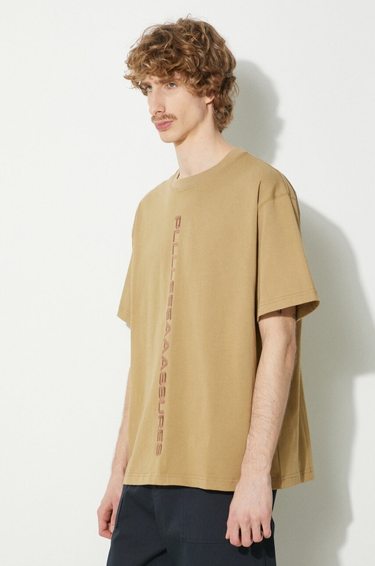 Хлопковая футболка PLEASURES Drag Heavyweight Shirt бежевый P23W034.BEIGE